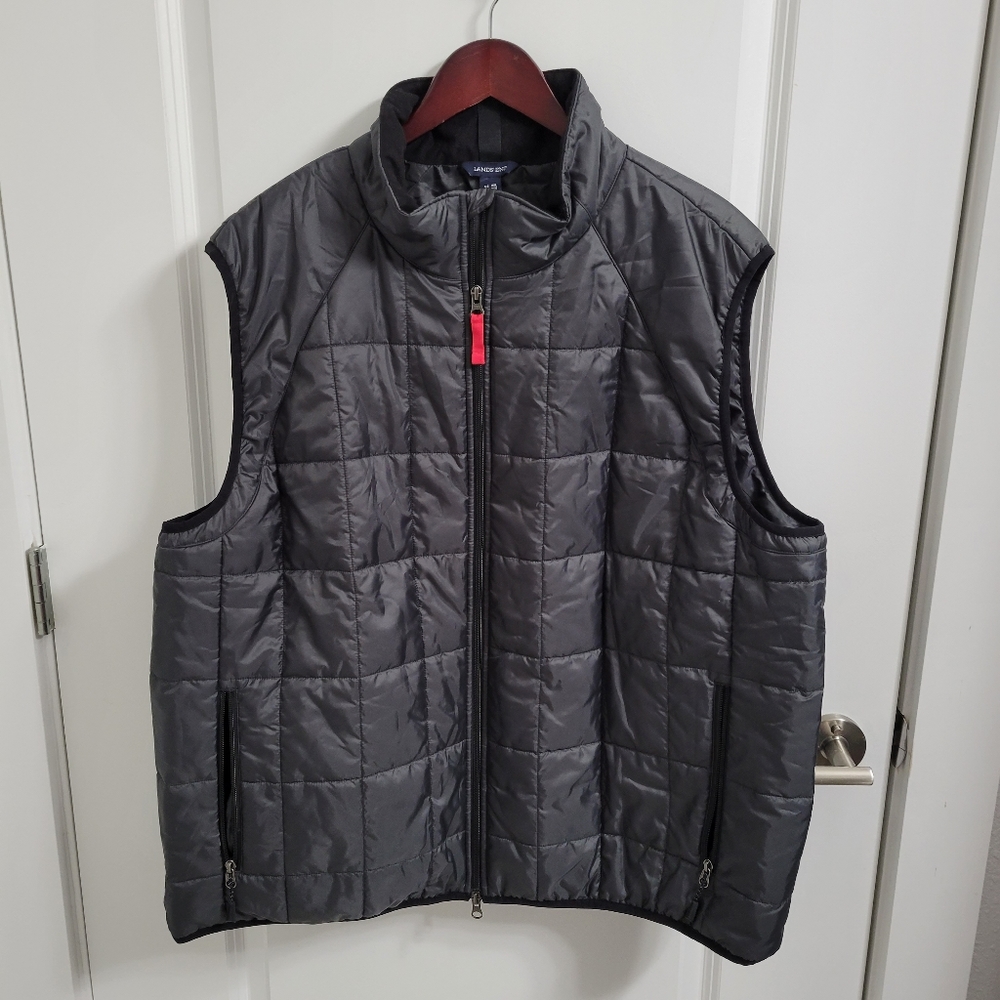 Land’s End Men's Black Lightweight Quilted Vest - XXL